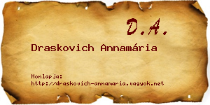 Draskovich Annamária névjegykártya