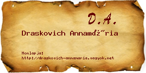 Draskovich Annamária névjegykártya